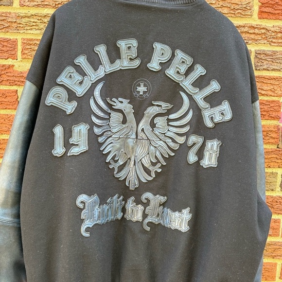 Vintage 90’s Y2K Pelle Pelle Wool And Leather Varsity Jacket Size 4XL - Picture 3 of 16